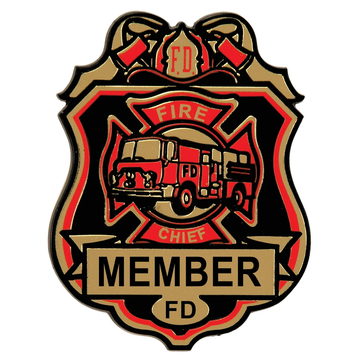 Fire Chief Plastic Badge with attached Clip 1