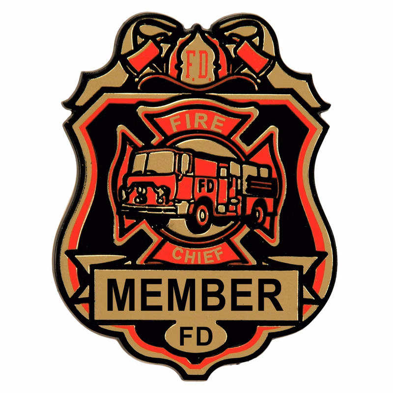 Fire Chief Plastic Badge with attached Clip