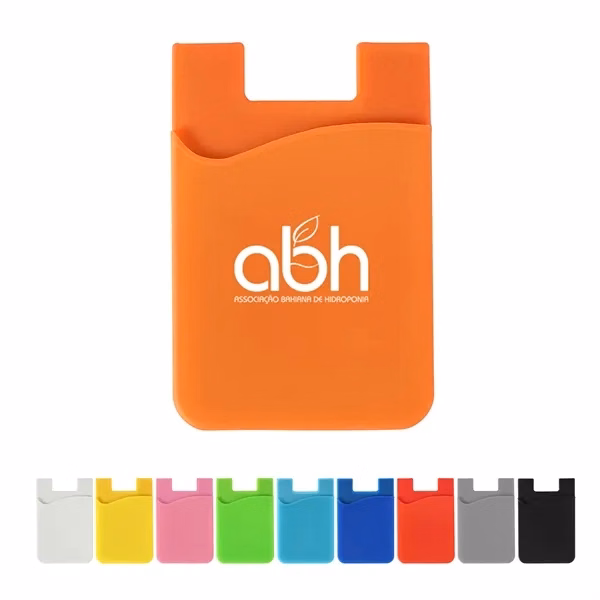 Custom Silicone Adhesive Cell Phone Wallet — Stick-On Smartphone Card Holder