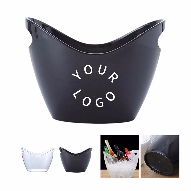 Acrylic Ice Carrier With Cut Out Handle 4 Liter Capacity