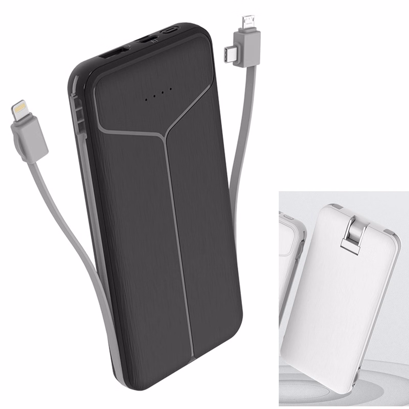 Power Bank with Plug Ultra Slim 10000mAh
