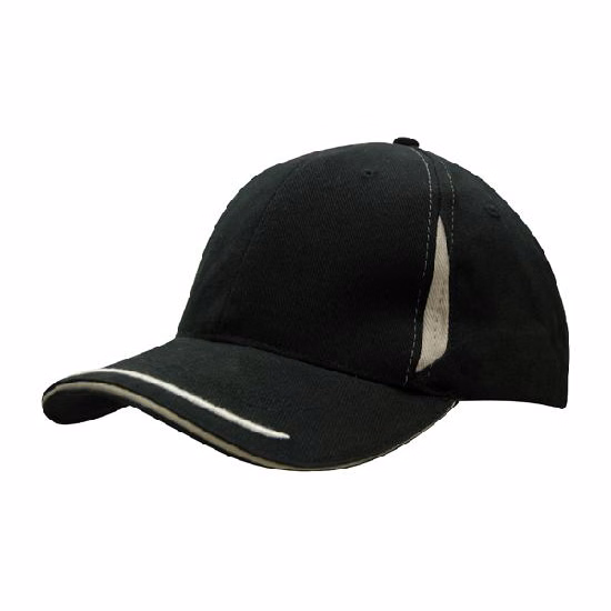 Brushed Heavy Cotton with Crown Inserts, Peak Trim & Sandwich