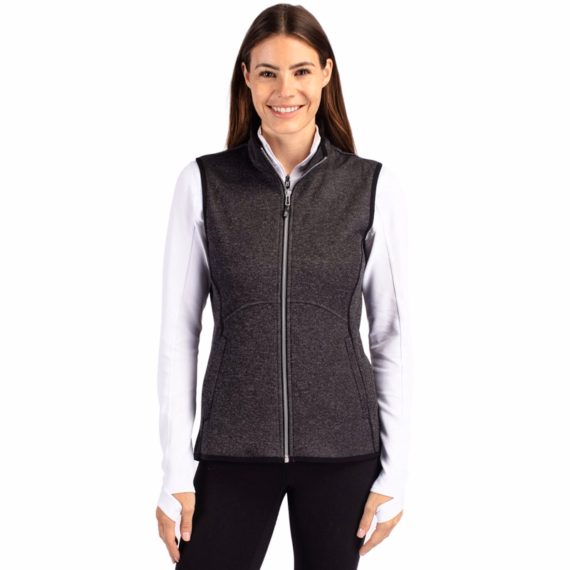Cutter & Buck Mainsail Sweater-Knit Womens Full Zip Vest