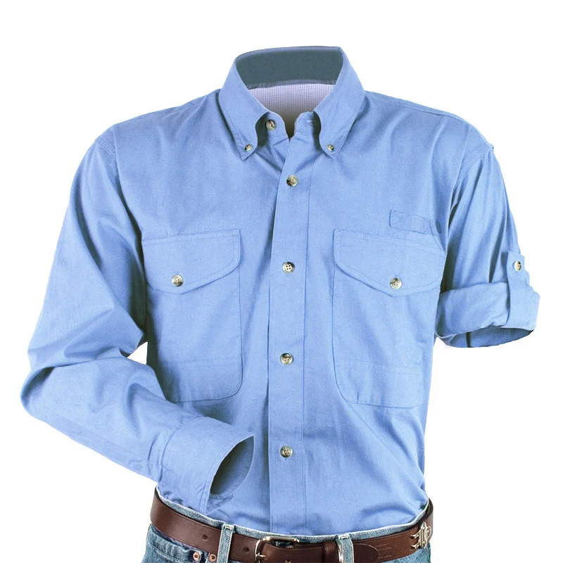 Cotton Poplin Fishing Shirt - Long Sleeve 1