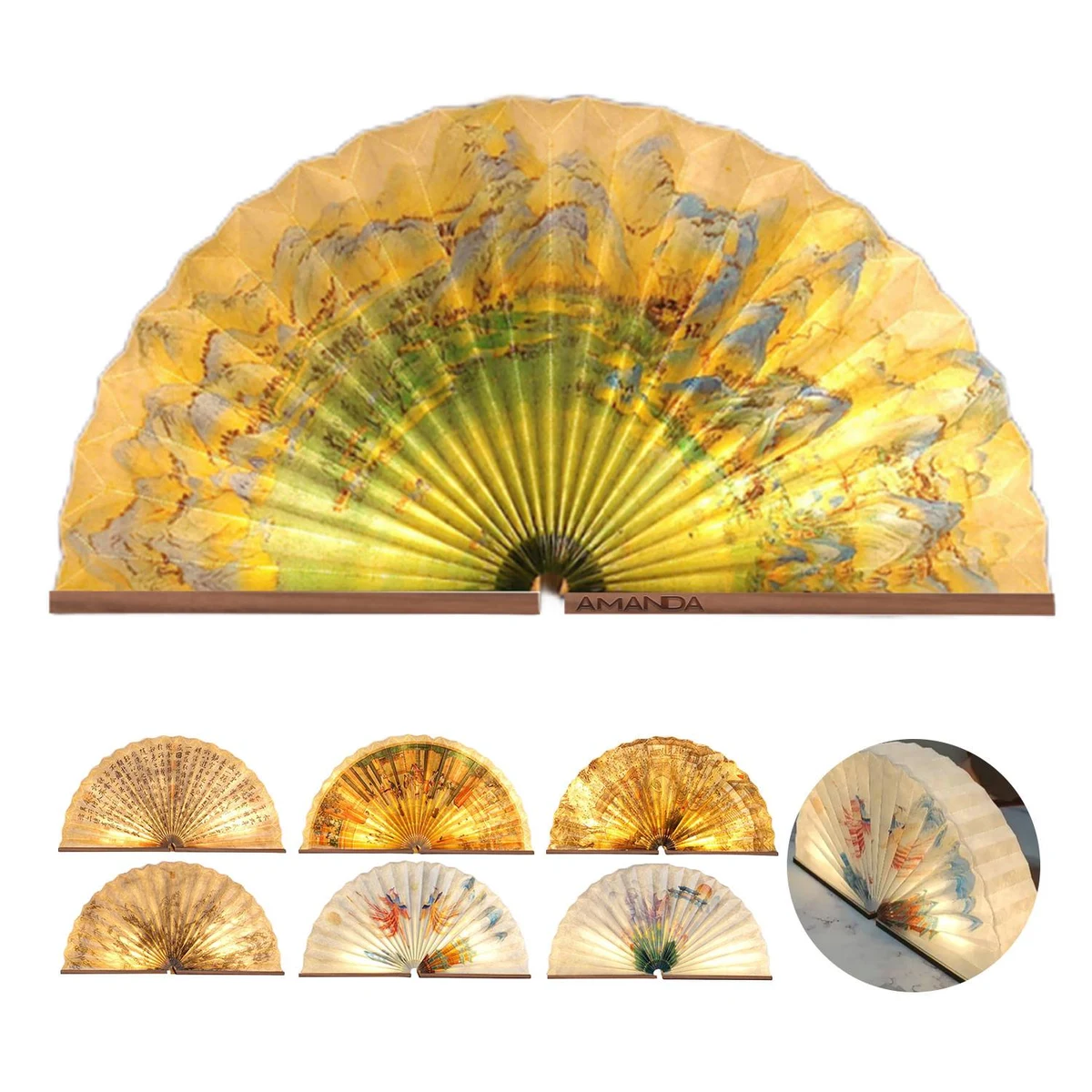 Exotic LED Fan Shape Folding Portable Accordio Light Lamp 1