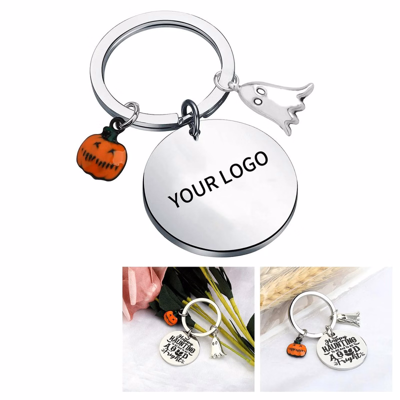 Stainless Steel Halloween Charm Keychain