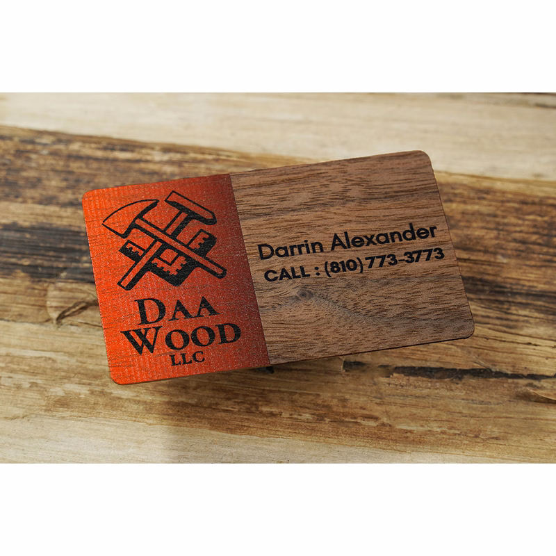 Black Walnut Wood Business Cards