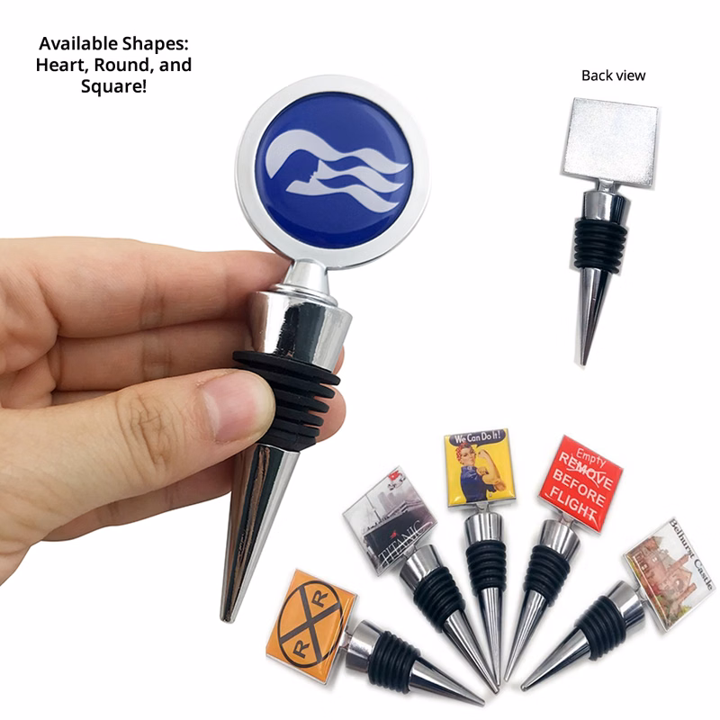 Metal Savor Wine Bottle Stopper - Full Color Top
