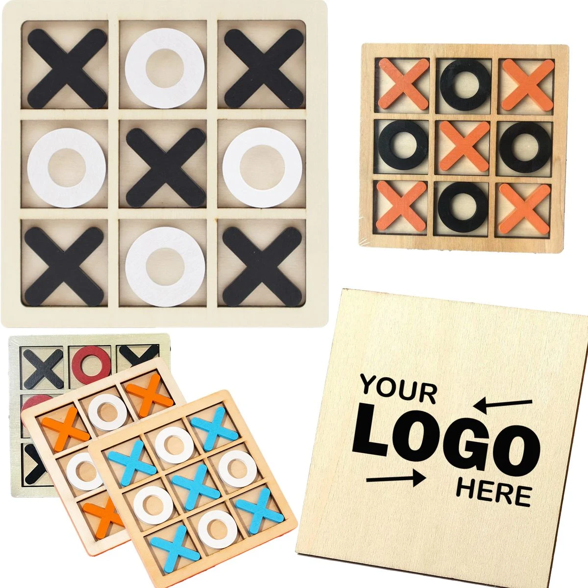 Fun Educational Wooden Tic Tac Toe Tabletop Toy 1