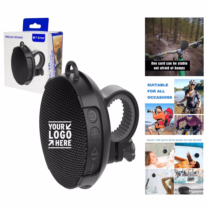 Waterproof Outdoor 10h Play Time Upgraded Compact Portable Bluetooth Wireless Bike Stereo Speaker