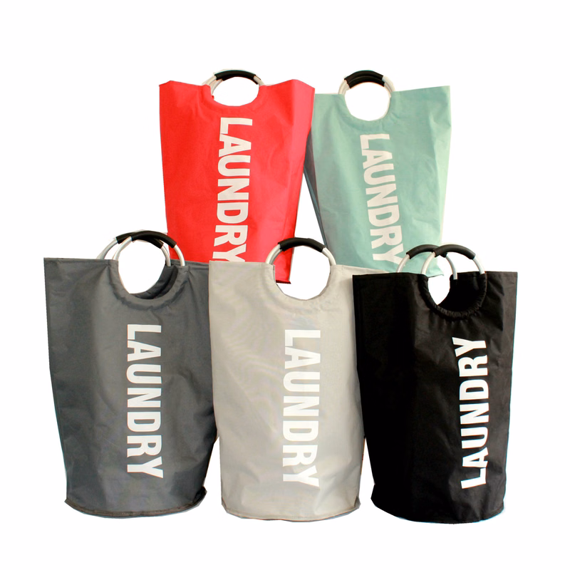 Oxford Fabric Aluminum Handle Foldable Laundry Bag