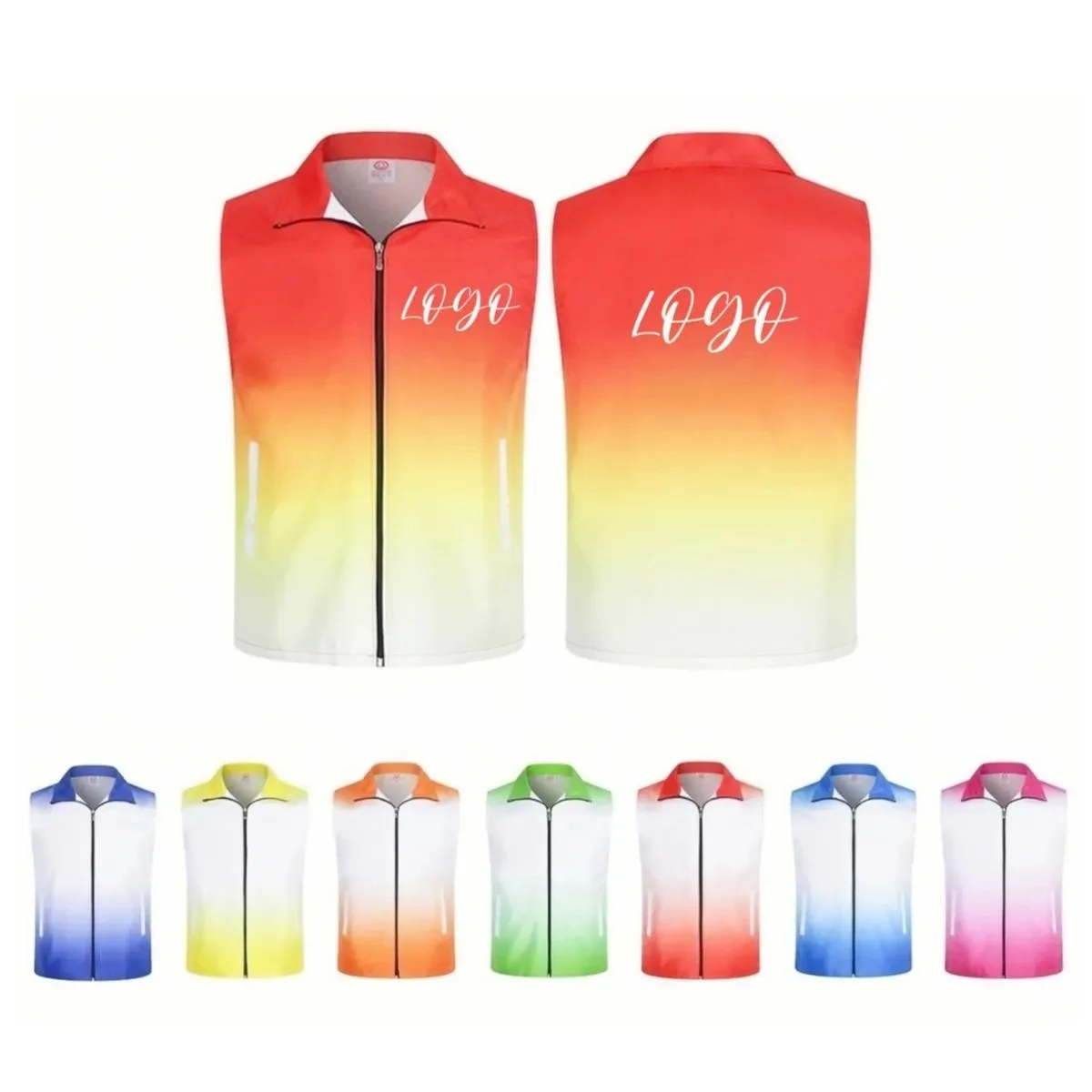 Spot Gradient Windbreaker Vest Jacket---1 color 2 sides 2 l 1