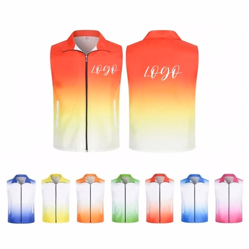 Spot Gradient Windbreaker Vest Jacket---1 color 2 sides 2 l