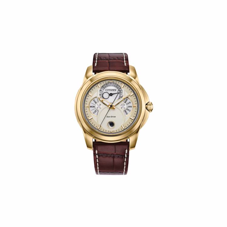 Citizen Men's Calendrier Brown Leather Strap Watch