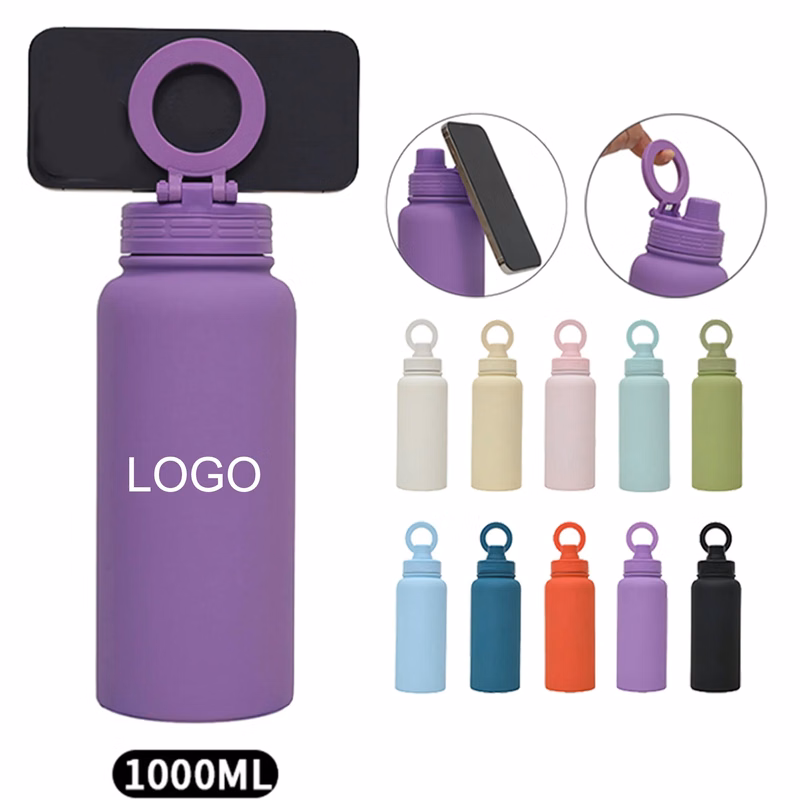 1L Insulated Water Bottle with Phone Holder