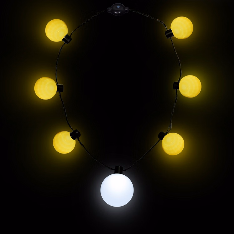 Yellow LED Medallion Ball Necklace