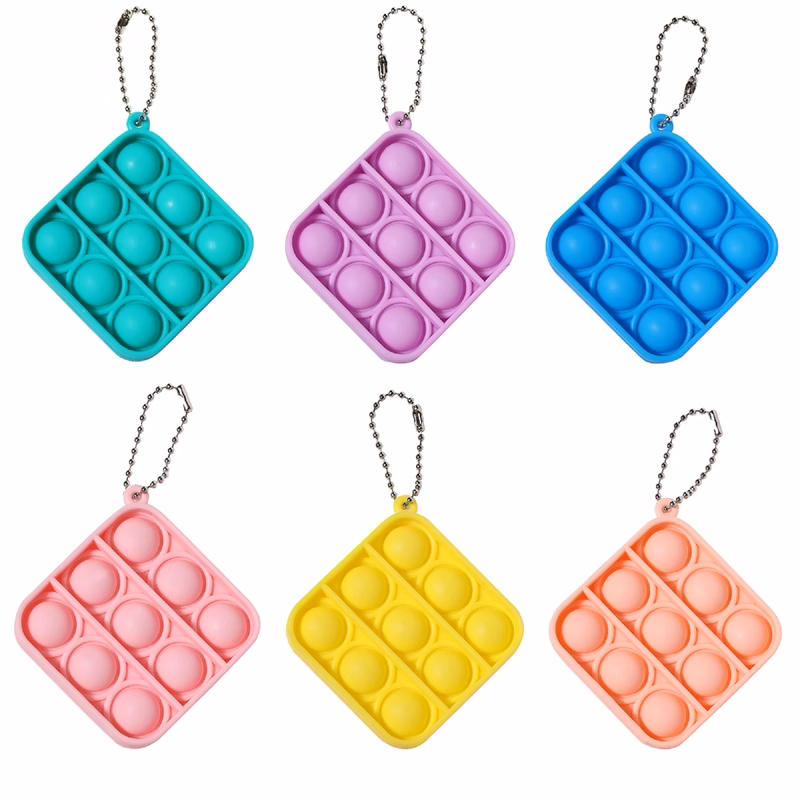 Square Push Pop Keychain