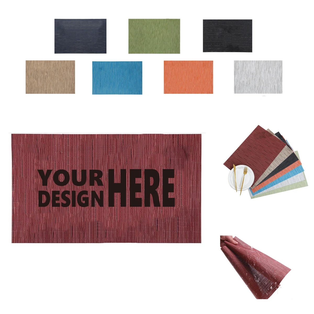 Square Placemat with PVC Woven Material 1