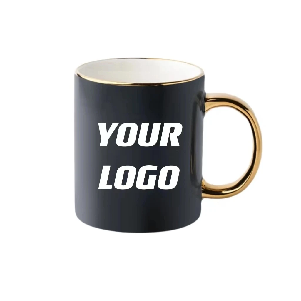 Custom 11.8 oz Gold Handle Creamic Cup 1