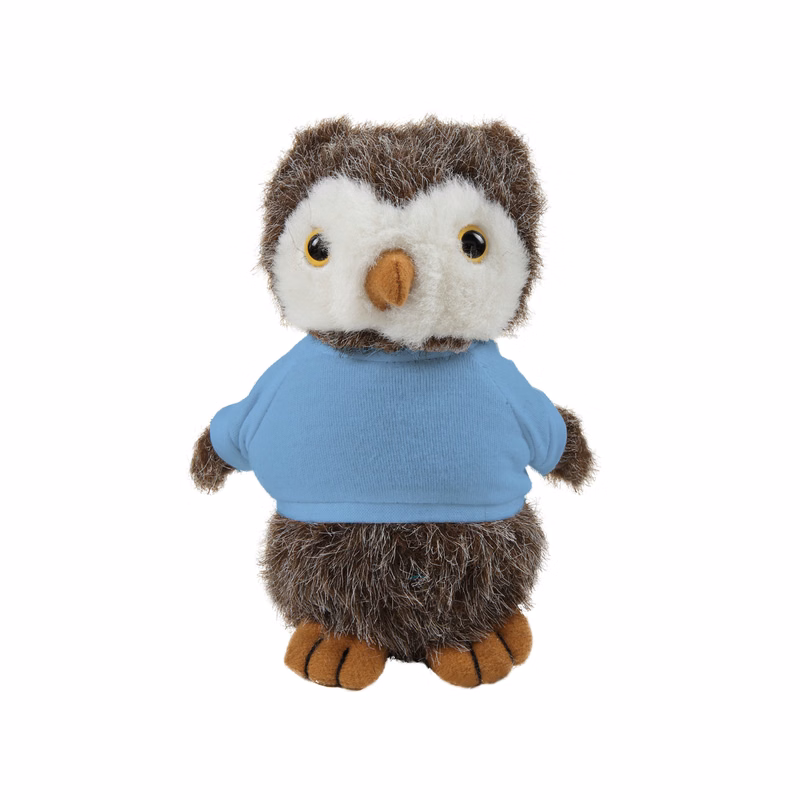 Soft Plush Standing Owl wearing a T-Shirt