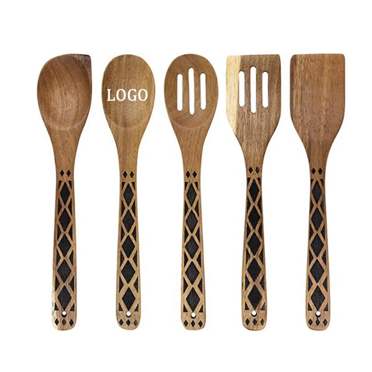 Acacia Wood Kitchen Spatula Set 1