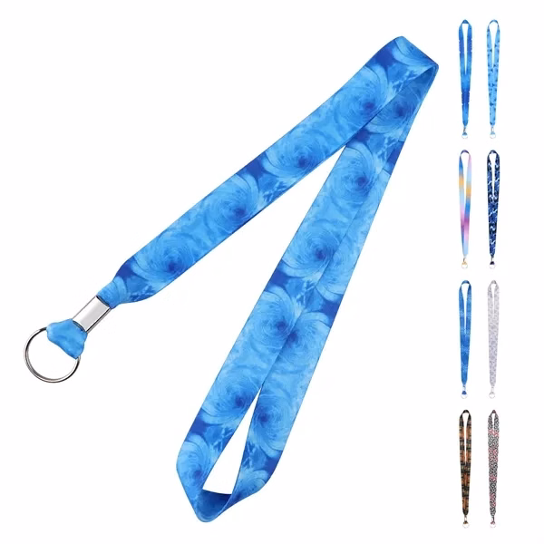 Custom 36" Polyester Lanyard with Metal Key Ring — Trade Show ID Badge