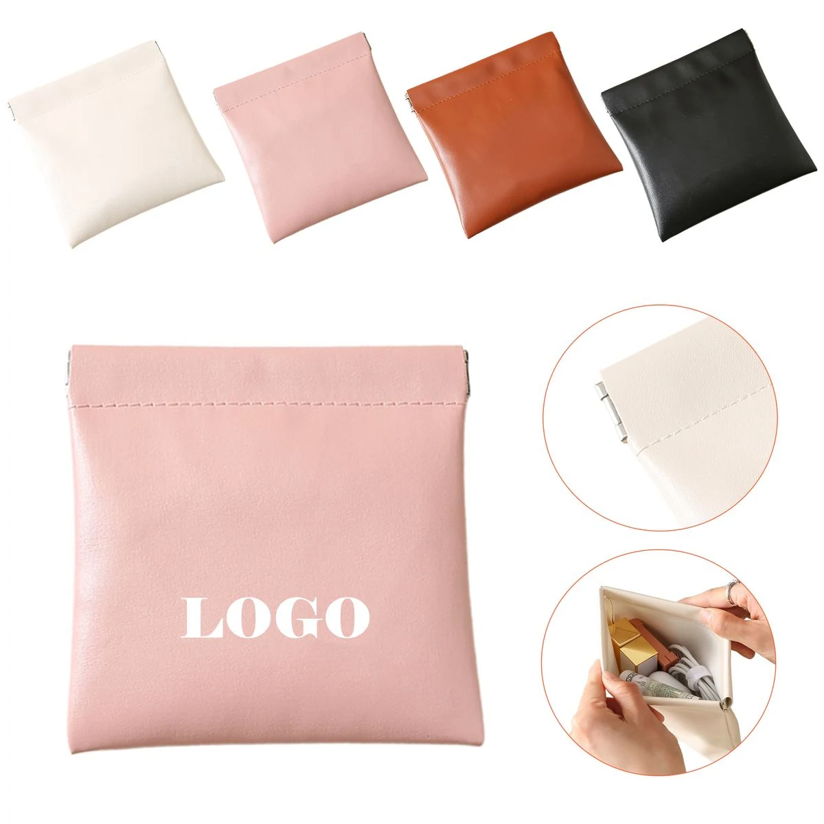 Portable PU Automatic Closure Storage Pouch 1