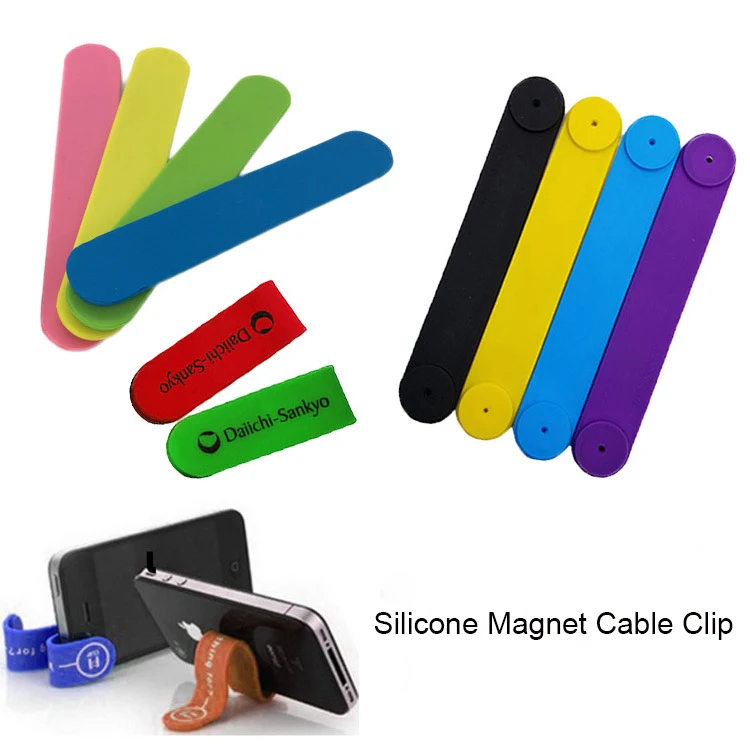 Silicone Magnet Cable Clip, promotional clip with logo imprint 1