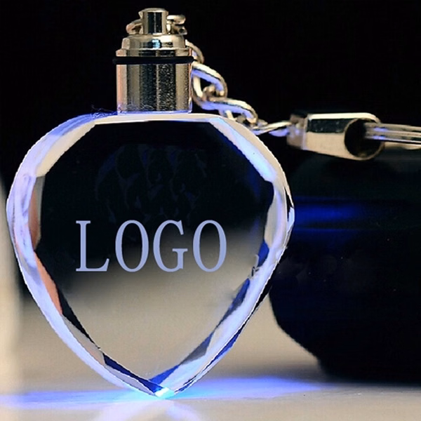Heart-Shaped Crystal Keychain With LED Light