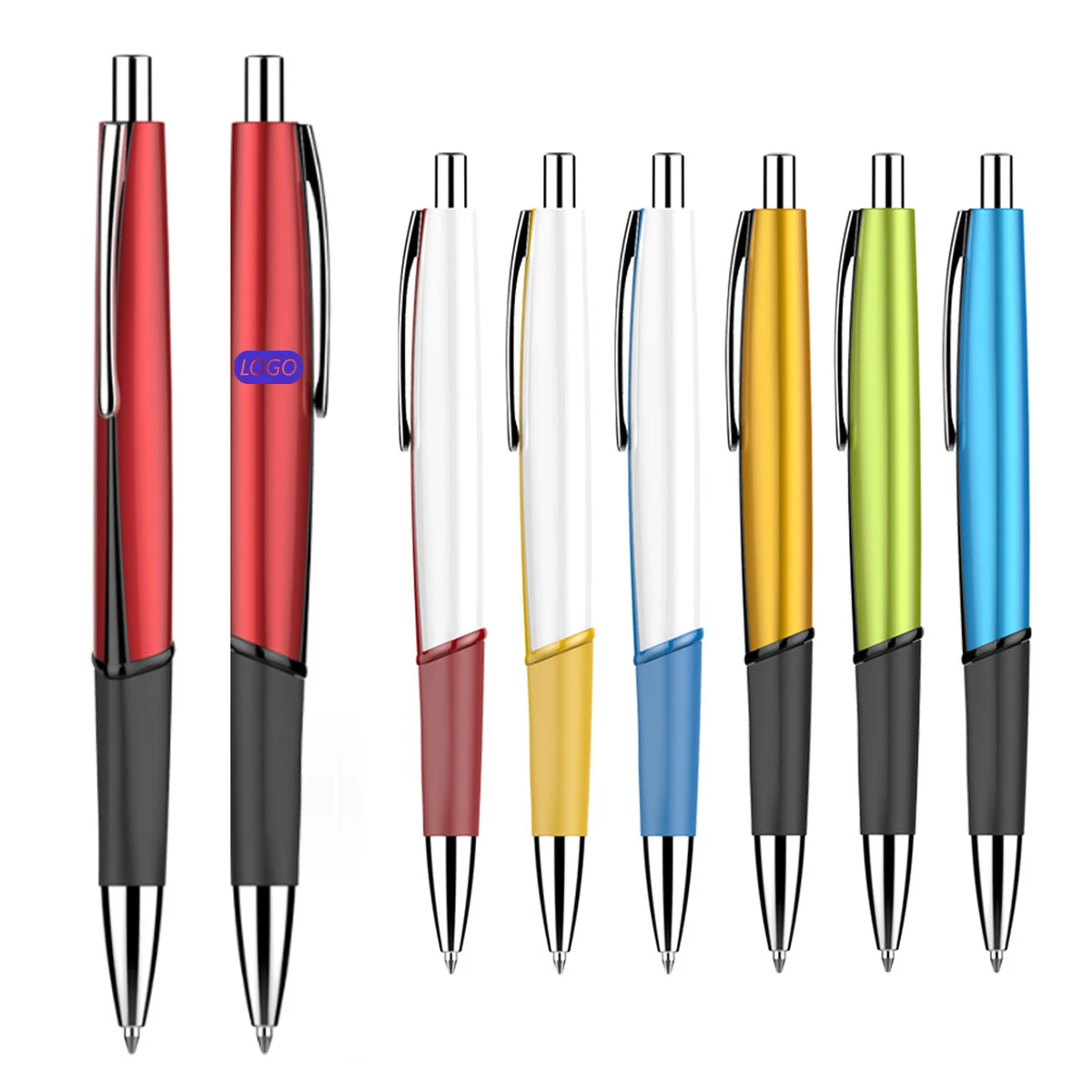 Plastic Triangle Click Pen With Grip 1