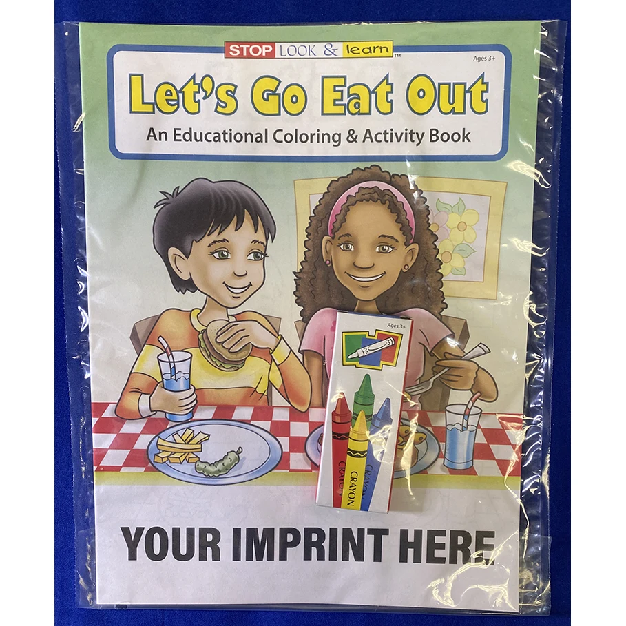 COLORING SET - Let's Go Eat Out Coloring Book Fun Pack 1