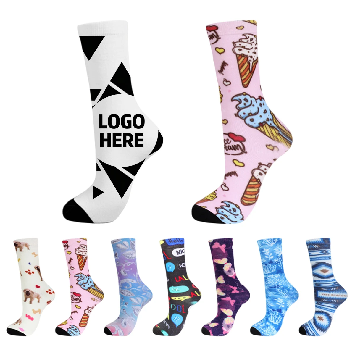 Adult Digital Printed Fashion Socks 1