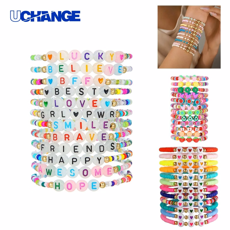 Beaded Friendship Bracelet Set Colorful