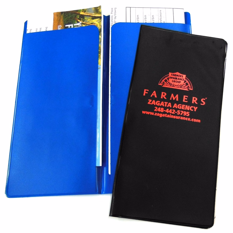 Deep Spine Document Holder w/ 2 opaque pockets inside, sealed on two sides 4 1/2 x 9 1/4