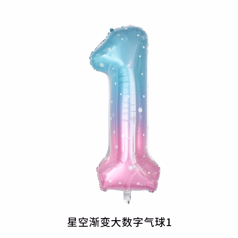 40 inches gradient rainbow number balloon