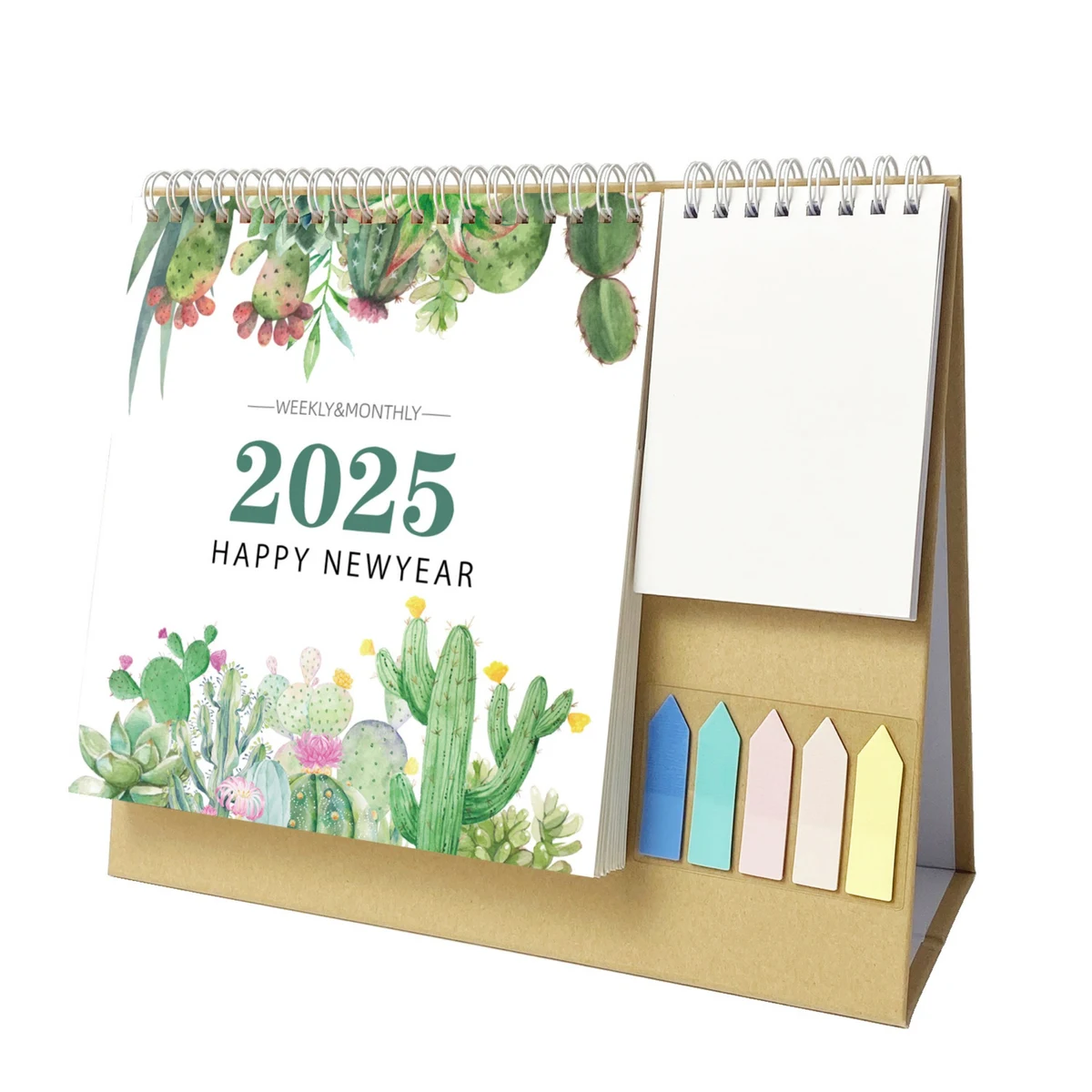 18 Months 10.2"*10.2" Cactus Desk Calendar From Jan 2025 To June 2026 1