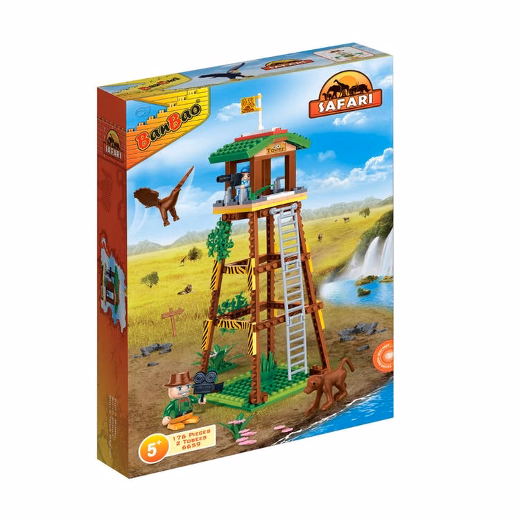 Safari Watch Tower Interlocking Block Sets - 170 Pieces