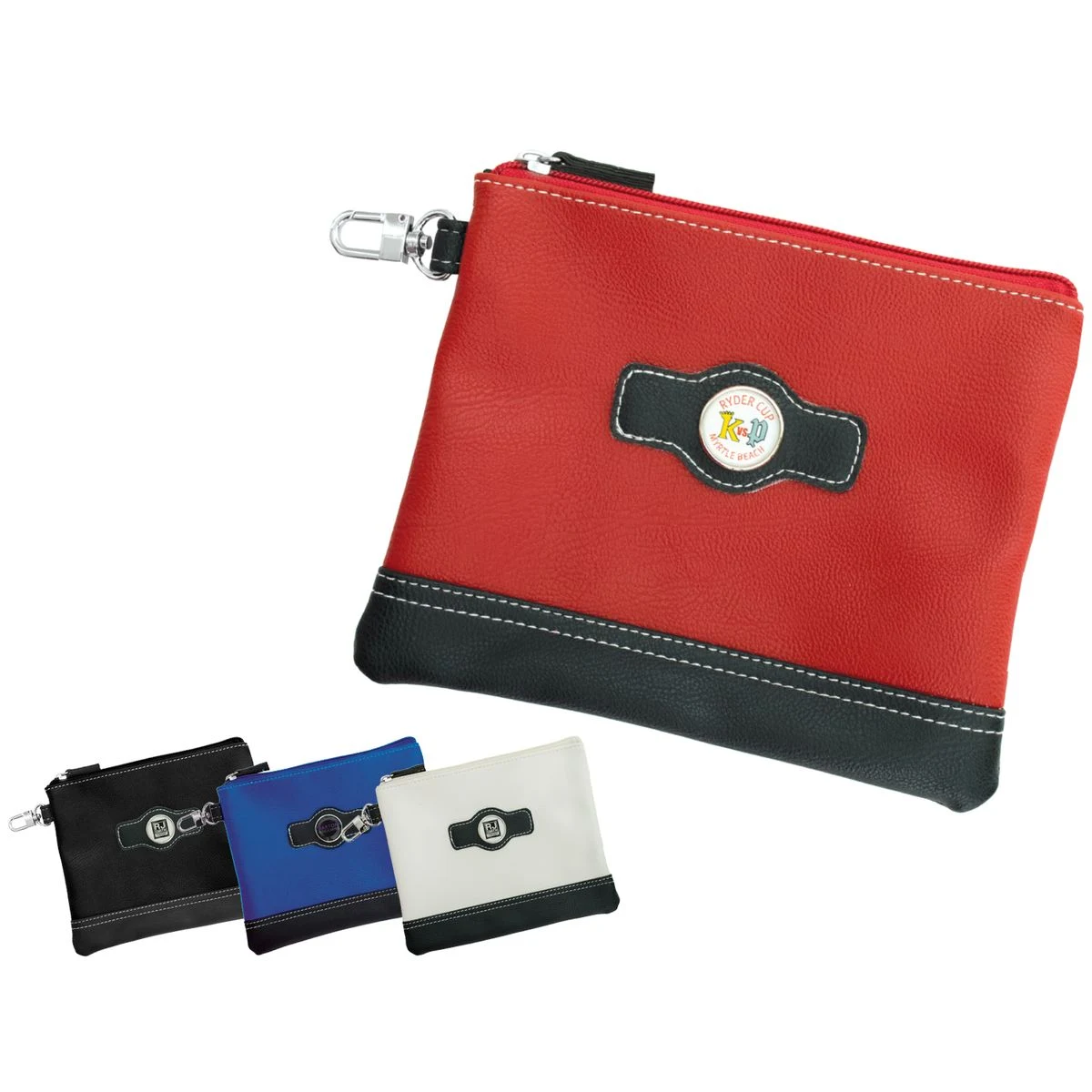 Leatherette Zippered Valuables Pouch 1