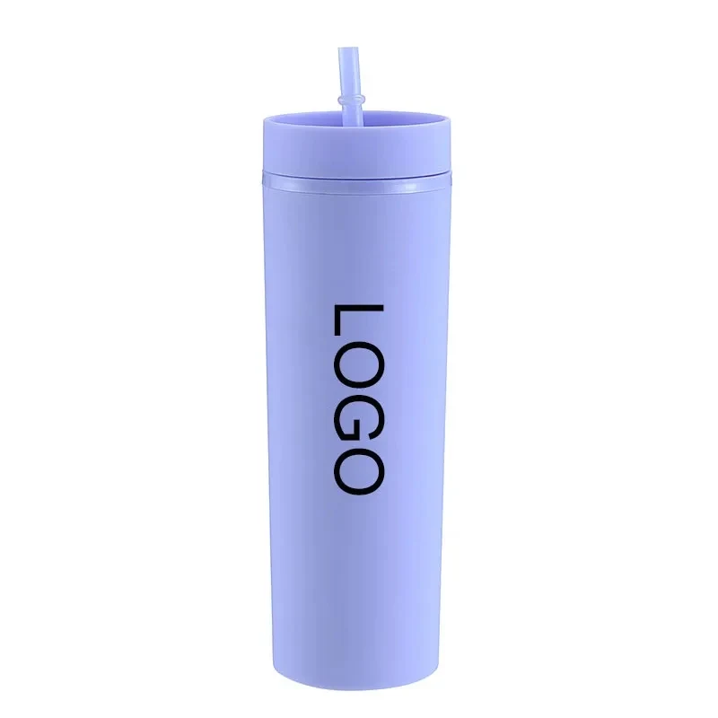 16 Ounce Double Layer Straight Straw Water Cup 1