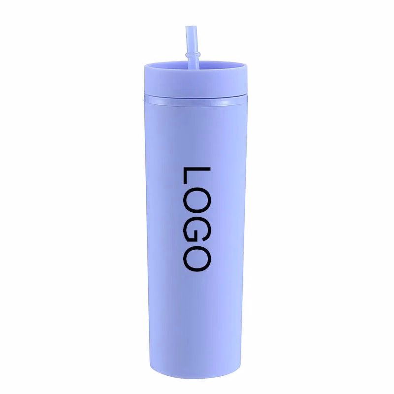 16 Ounce Double Layer Straight Straw Water Cup
