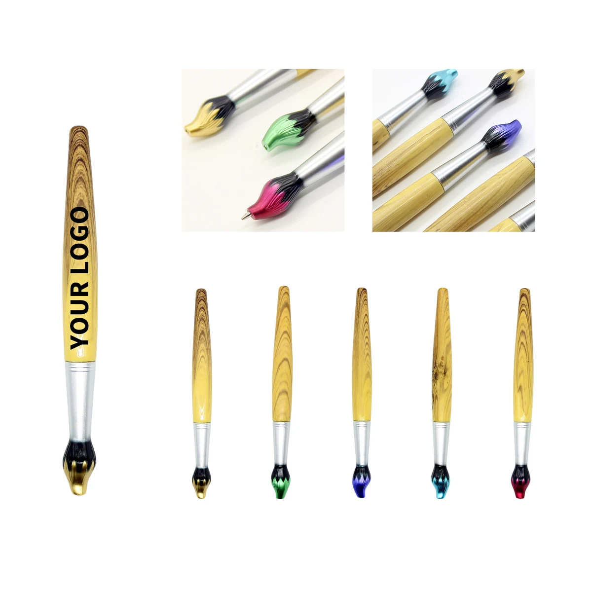 Brush Style Ballpoint Pen Plastic Barrel 6.06" 1