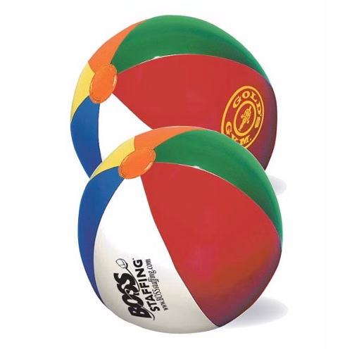 Beach Ball w/ Multi-Colored Panels (9" Inflated)