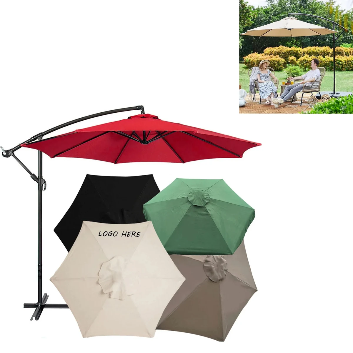 Patio Offset - Cantilever Hanging Outdoor Umbrella 1