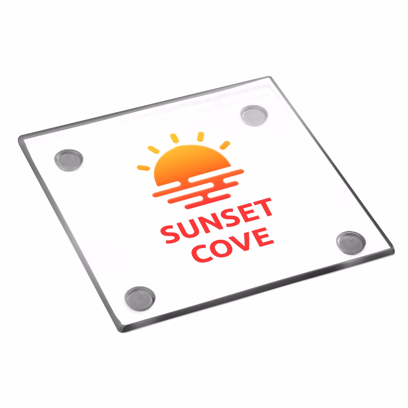 4" Glass Square Coaster (Full Color Imprint)