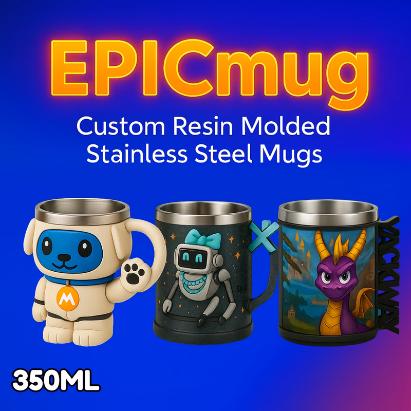 EpicMug Customizable Resin Molded Exterior Mug - Stainless Steel 350ML