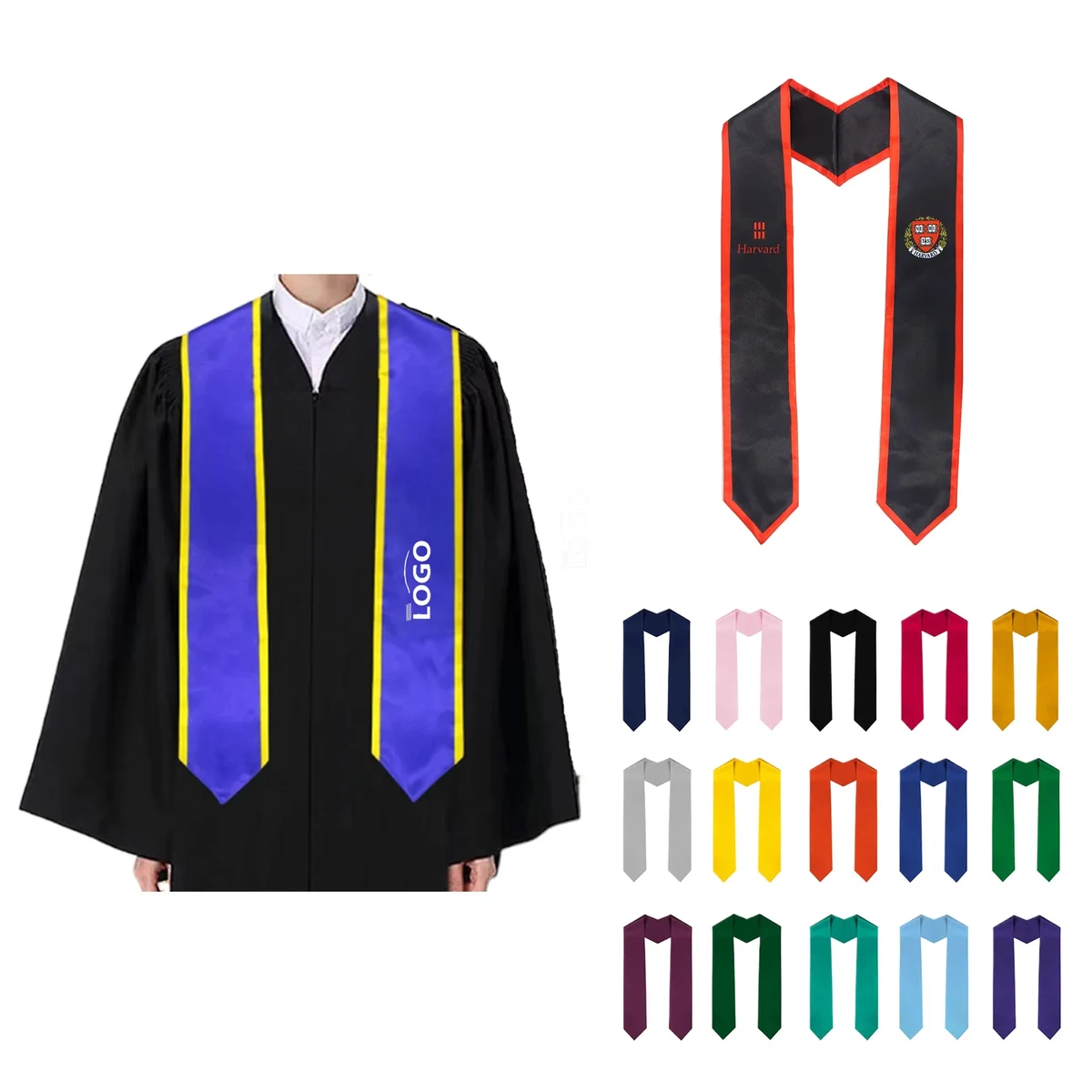 MOQ 50PCS Graduation Shoulder Sash Digital Print Stole 1