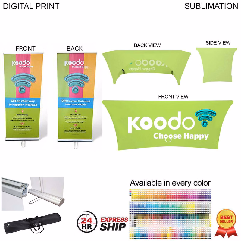 24Hr Express Ship - Supreme Tradeshow Package, Banner (DP783) + Stretch fit tablecloth 6' (SU577)