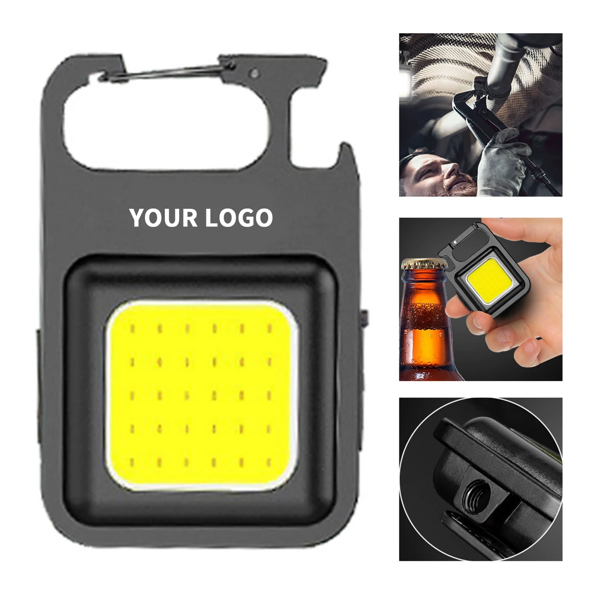 Rechargeable Keychain Cob Light With Carabiner 20.4" 1