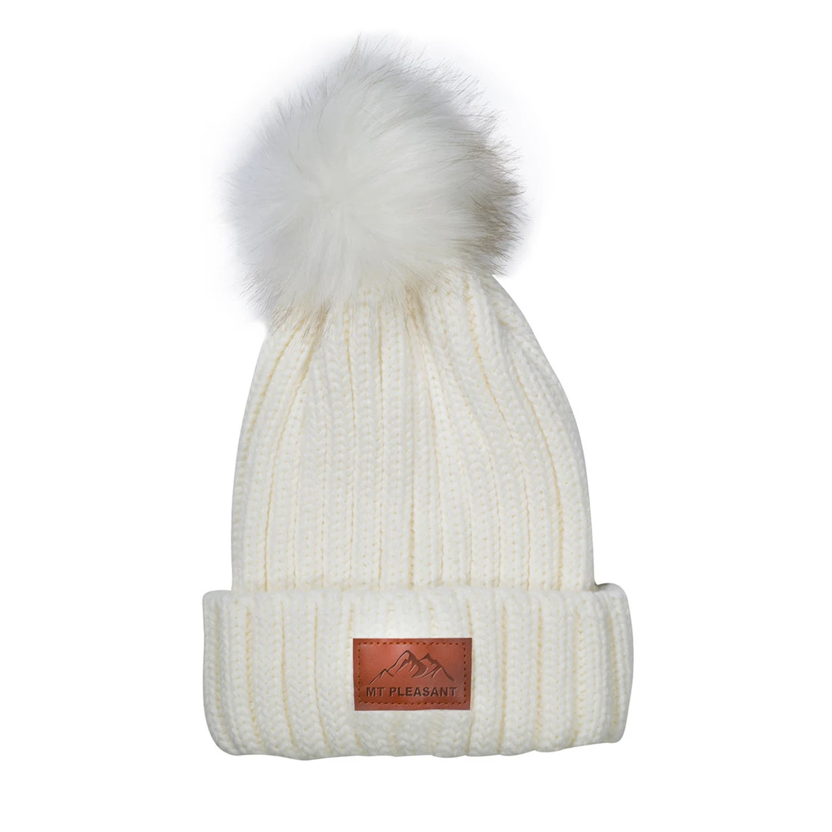 Knit Beanie With Fur Pom Pom 1