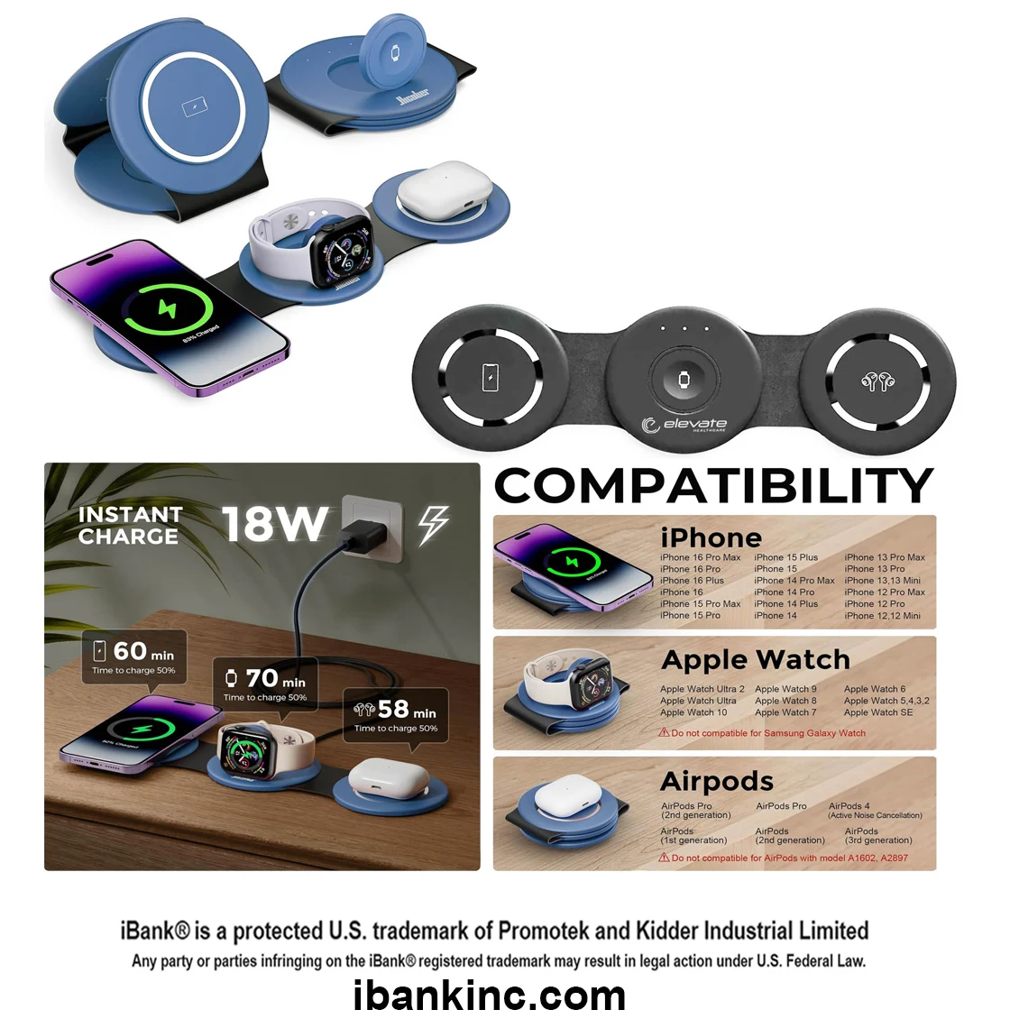 iBank ® 3-in-1 MagSafe Compatible Charging Station 1